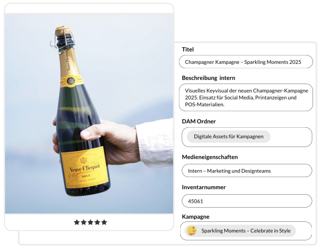 Metadata fields in the eyebase PIM system